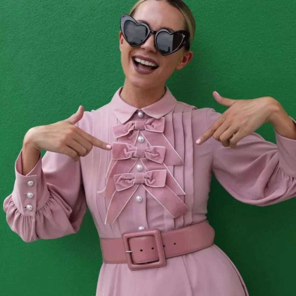 Halogen Pink Ruffle-Front Midi Dress - Picture 2 of 13